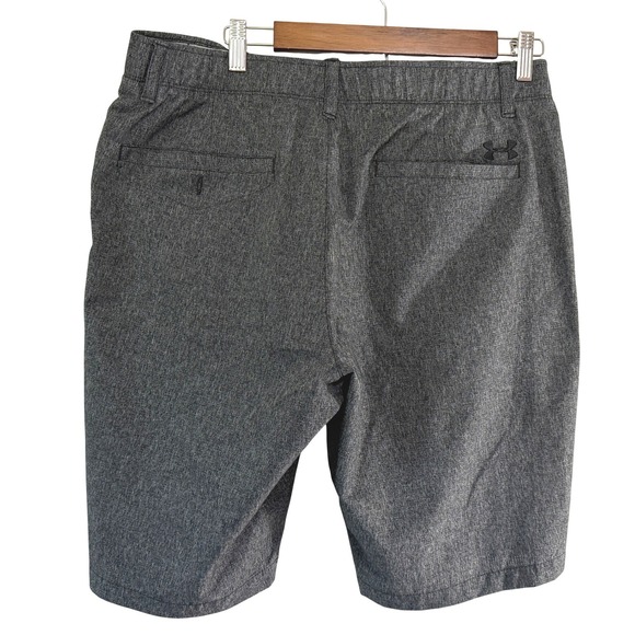 Under Armour Mens HeatGear Golf Shorts Gray Heather Size 36 Waist Grip Logo - Picture 3 of 9